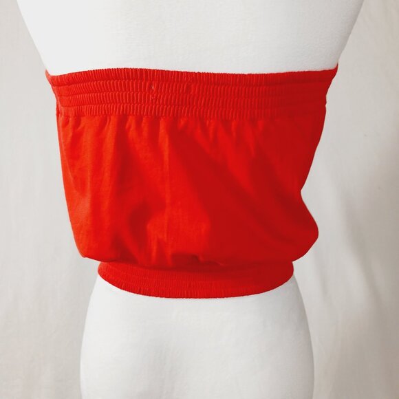 Anthropologie -Tiny, Red Tube Top, Cotton with Embroidered Detailing, Size Small - Picture 5 of 12